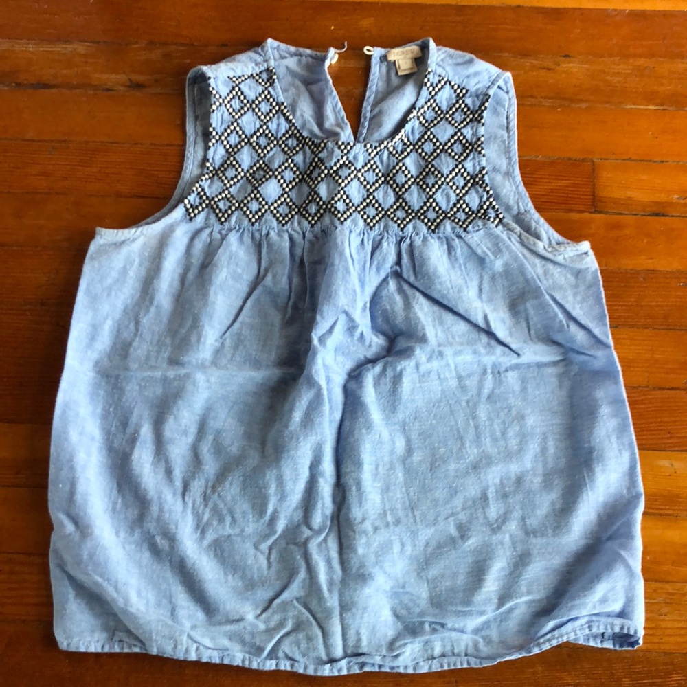 J. Crew blue blouse. Size 8